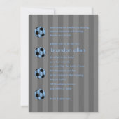 Bar Mitzvah Light Blue und Black Soccer Ball Einladung (Vorderseite)