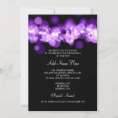 Bar Mitzvah lila Bokeh Lichter Einladung (Vorderseite)