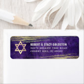 Bar Mitzvah Lila Bold Gold Foil Rücksendeadresse (Insitu)