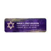 Bar Mitzvah Lila Bold Gold Foil Rücksendeadresse (Vorne)
