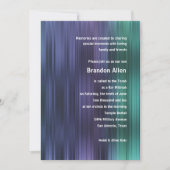 Bar Mitzvah Lila Green Blue Stripes Einladung (Vorderseite)