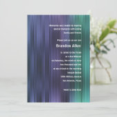 Bar Mitzvah Lila Green Blue Stripes Einladung (Stehend Vorderseite)