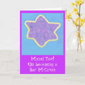 Bar Mitzvah Lila jüdischer Star von David Karte (Gelbe Blume)