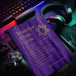 Bar Mitzvah Lila Techno Streaks Einladung<br><div class="desc">Bar Mitzvah und Bat Mitzvah laden Sets von Umua entworfen ein. Gedruckt und ausgeliefert von Zazzle oder seinen Partnern.</div>