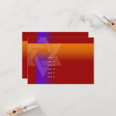 Bar Mitzvah Lila und orange in jeder Farbe Karte (Vorderseite/Rückseite Beispiel)