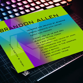 Bar Mitzvah Lila und Türkisch auf jeder Farbe Einladung