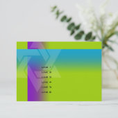 Bar Mitzvah Lila und Türkisch auf jeder Farbe Karte (Stehend Vorderseite)