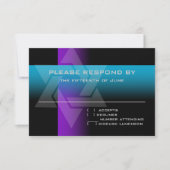 Bar Mitzvah Lila und Türkisch auf jeder Farbe RSVP Karte (Vorderseite)