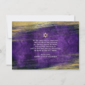 Bar Mitzvah Lila Watercolor Golden Fossil Save The Date (Rückseite)