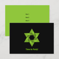 Bar Mitzvah Lime Green Black Star von David Party