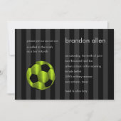 Bar Mitzvah Lime Green und Black Soccer Ball Einladung (Vorderseite)