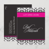 BAR MITZVAH: Mädchen 4 Einladungspostkarte (Vorne/Hinten)