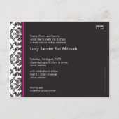 BAR MITZVAH: Mädchen 4 Einladungspostkarte (Rückseite)