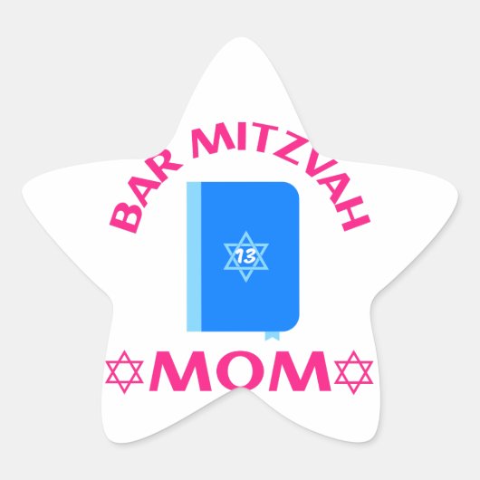 Bar Mitzvah Mama , Bar Mitzvah, Star von David Stern-Aufkleber (Vorderseite)