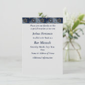 Bar Mitzvah Mazel Tov Blue Gray Star von David Einladung (Stehend Vorderseite)