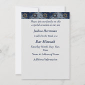 Bar Mitzvah Mazel Tov Blue Gray Star von David Einladung (Vorderseite)