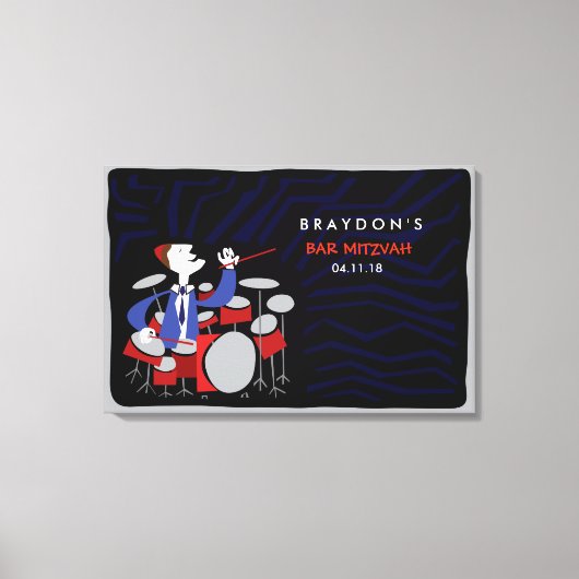 Bar Mitzvah Mitzvah Sign-In Board Leinwanddruck (Vorderseite)