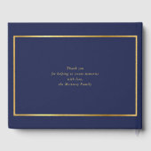 BAR MITZVAH modern faux gold name calligraphy navy Gästebuch (Rückseite)