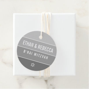 BAR MITZVAH modern fett ombre Block grau Geschenkanhänger