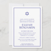 BAR MITZVAH modern minimal Sternrand königsblau Einladung (Vorderseite)