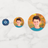 Bar Mitzvah Modern Navy Blue Ombre Agate Script Konfetti (Vorderseiten)