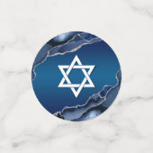 Bar Mitzvah Modern Navy Blue Ombre Agate Script Konfetti (Klein Vorderseite)
