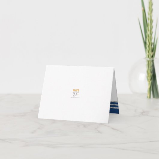 Bar Mitzvah Modern Navy Blue Silver Tallit Script Dankeskarte (Rückseite)