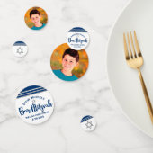 Bar Mitzvah Modern Navy Blue Silver Tallit Script Konfetti (Gruppe)