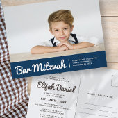 Bar Mitzvah Modern Simple Custom Foto Einladung