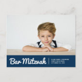 Bar Mitzvah Modern Simple Custom Foto Einladung (Vorderseite)