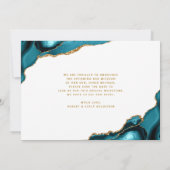Bar Mitzvah Modern Turquoise Ombre Agate Script Save The Date (Rückseite)