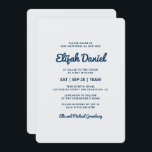 Bar Mitzvah Modern und einfach Einladung<br><div class="desc">Dieses Design besteht aus spielerischen kursiven Skripten,  die durch einfache san-Serifentypografie bekämpft werden. Dieses Design ist modern und einfach. 

Abrufbar unter:http://www.zazzle.com/store/selectpartysupplies</div>