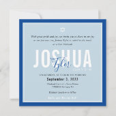 BAR MITZVAH Moderne Bezeichnung Ente Ei königsblau Einladung (Vorderseite)