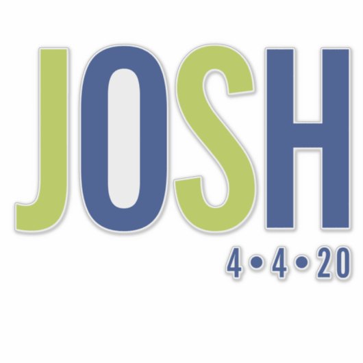 BAR MITZVAH Moderne, fette Blockmarine blau grün Aufkleber (Vorderseite)