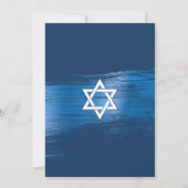 Bar Mitzvah Moderne fette Navy Typografie Blue Foi Einladung (Rückseite)