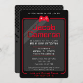 BAR MITZVAH Moderne Gaming-Kontrollen cool schwarz Einladung (Vorne/Hinten)