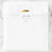 BAR MITZVAH Moderne Goldmedaille Blau Runder Aufkleber (Tasche)