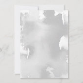 BAR MITZVAH Moderne, hellgraue Wasserfarbe Einladung (Rückseite)