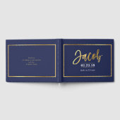 BAR MITZVAH Moderne Imitate Gold für JACOB Gästebuch (Voll)