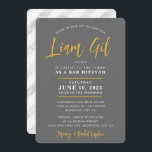 BAR MITZVAH Moderne kalligraphische Imitate Gold Einladung<br><div class="desc">durch kat massard Anspruchsvolle,  erschwingliche Einladung für Ihr Kind MITZVAH feiern. Einfach die Vorlage selbst aktualisieren E-Mail-Adresse für passende Elemente und alternative Farbschemas - kat@simplysweetpaperie.com</div>