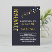 Bar Mitzvah Moderne Kunst, Dichtung und Musik Folieneinladung (Stehend vorne)