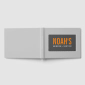 BAR MITZVAH Moderne, schlicht Junge-Graukohle-Oran Gästebuch (Voll)