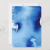 BAR MITZVAH Moderne Stern hebrew blaue Wasserfarbe Einladung (Rückseite)