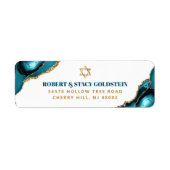 Bar Mitzvah Moderne Türkis Agate Rücksendeadresse (Vorne)