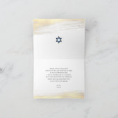 Bar Mitzvah Moderne Typografie Türkis Goldfolie Dankeskarte (Innenseite)