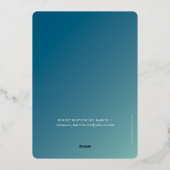 BAR MITZVAH Moderner, blauer Pfefferminzverlauf Folieneinladung (Rückseite)