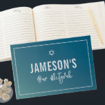 BAR MITZVAH Moderner, blauer Pfefferminzverlauf Gästebuch<br><div class="desc">von kat massage >>> https://linktr.ee/simplysweetpaperie <<<</div>
