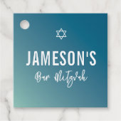 BAR MITZVAH Moderner, blauer Pfefferminzverlauf Geschenkanhänger (Vorderseite)