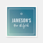 BAR MITZVAH Moderner, blauer Pfefferminzverlauf Serviette (Vorderseite)