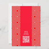 BAR MITZVAH Moderner, einfacher Stack, roter QR-Co Einladung (Rückseite)